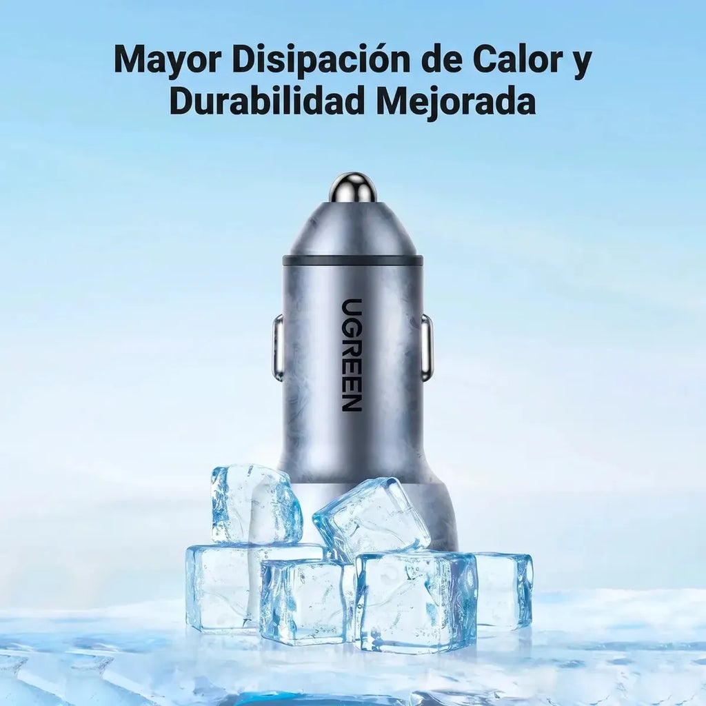 Ugreen Cargador Carro 60w. 2 Puertos Usb - C