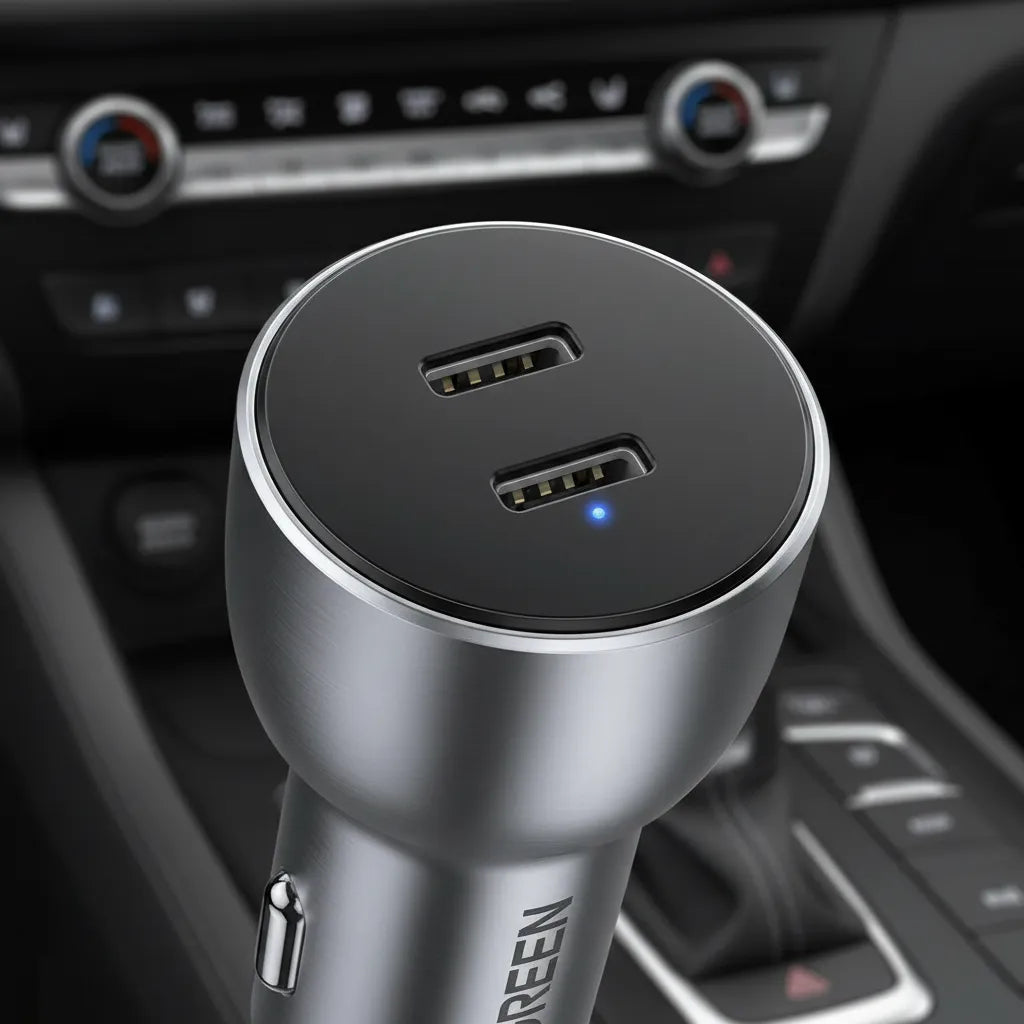 Ugreen Cargador Carro 60w. 2 Puertos Usb - C