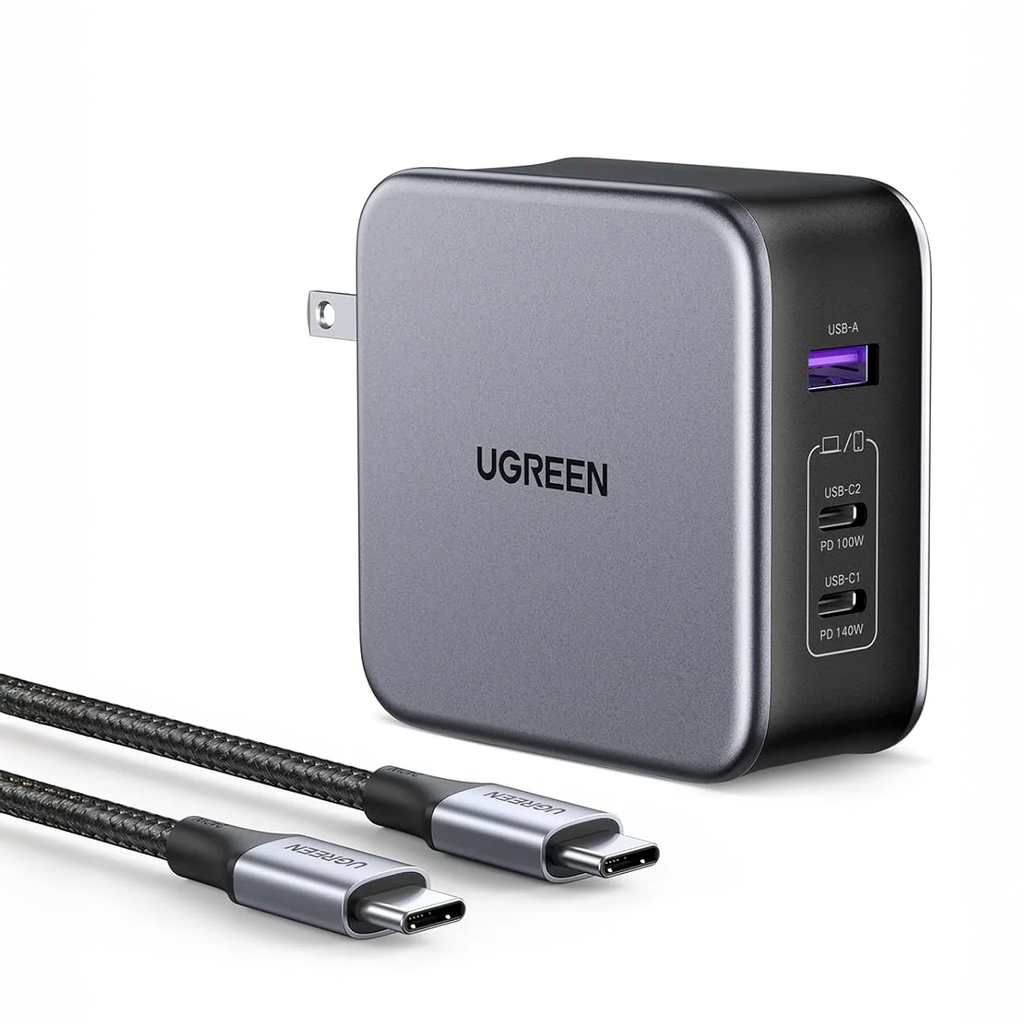 Cargador de pared Nexode 140W USB C GaN con 3 puertos