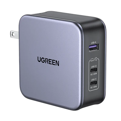 Cargador de pared Nexode 140W USB C GaN con 3 puertos
